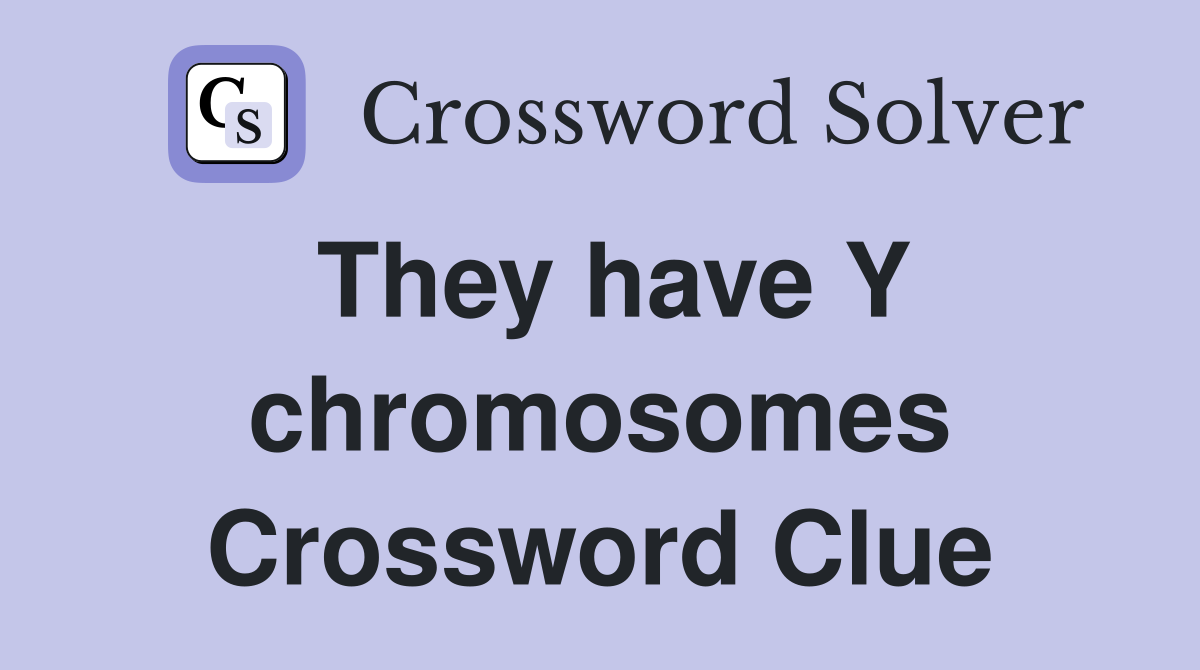 They have Y chromosomes Crossword Clue