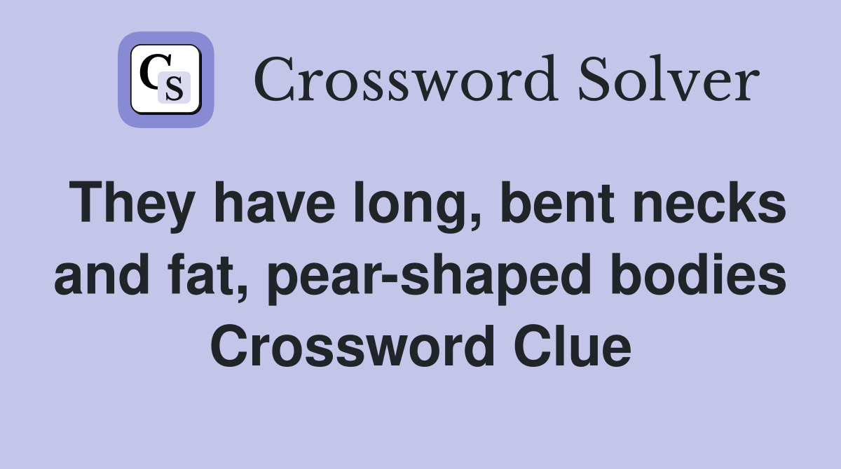 They have long, bent necks and fat, pear-shaped bodies Crossword Clue