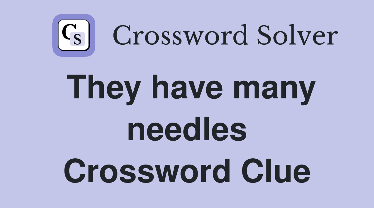 They have many needles Crossword Clue