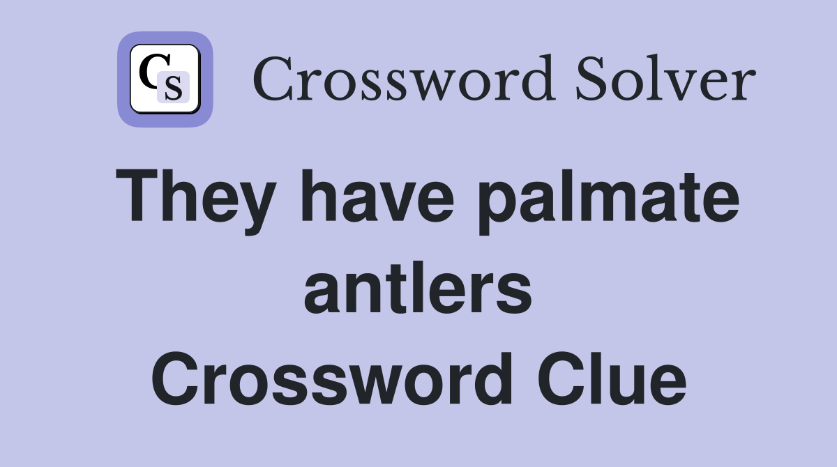 They have palmate antlers Crossword Clue