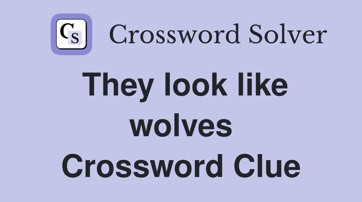 They look like wolves Crossword Clue