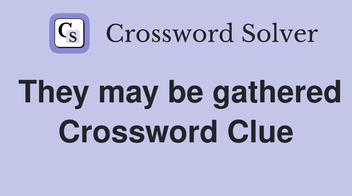 They may be gathered Crossword Clue