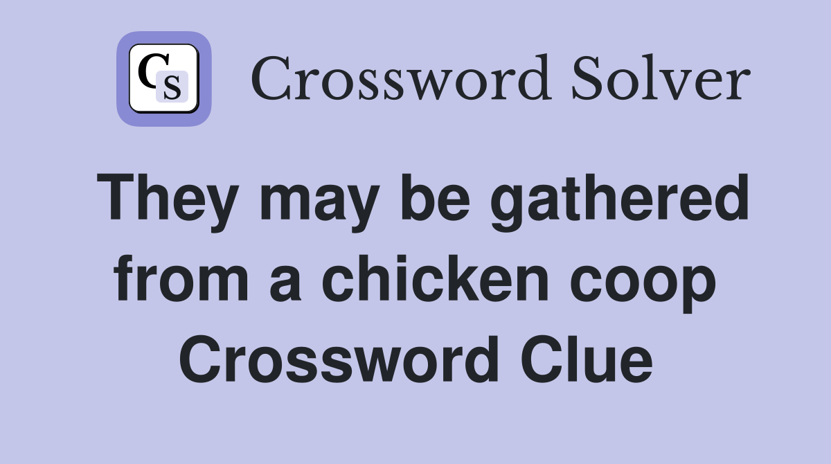 They may be gathered from a chicken coop Crossword Clue