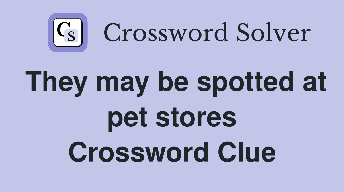 They may be spotted at pet stores Crossword Clue