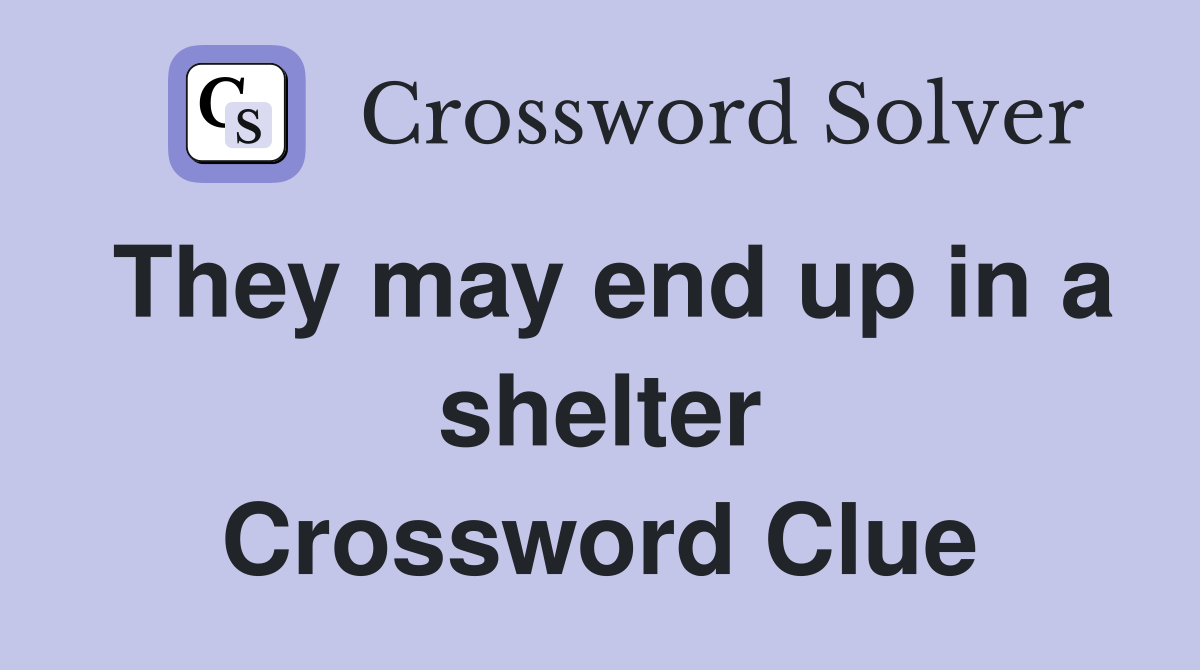 They may end up in a shelter Crossword Clue