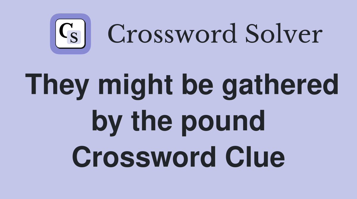 They might be gathered by the pound Crossword Clue