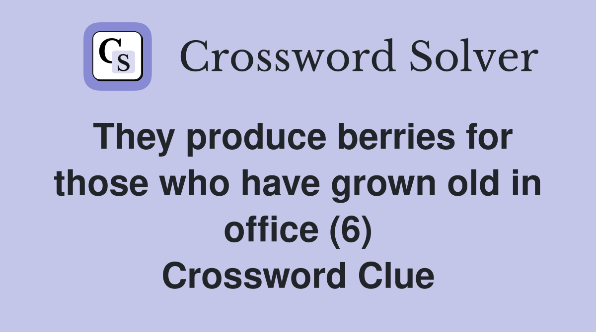 They produce berries for those who have grown old in office (6) Crossword Clue