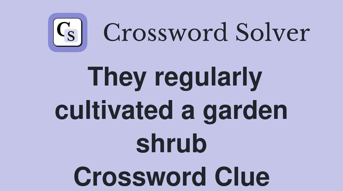 They regularly cultivated a garden shrub Crossword Clue