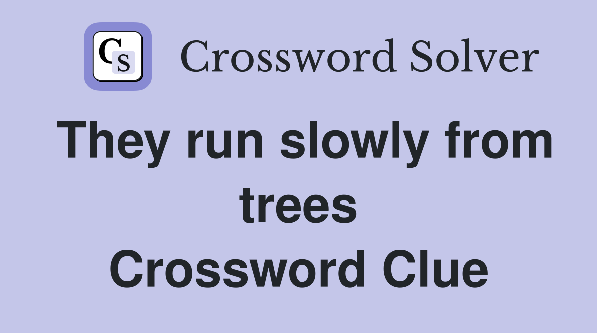 They run slowly from trees Crossword Clue