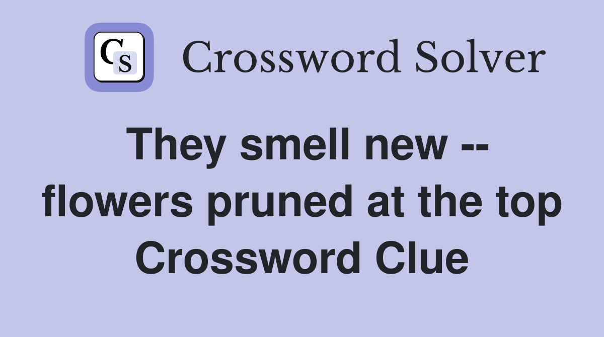 They smell new -- flowers pruned at the top Crossword Clue