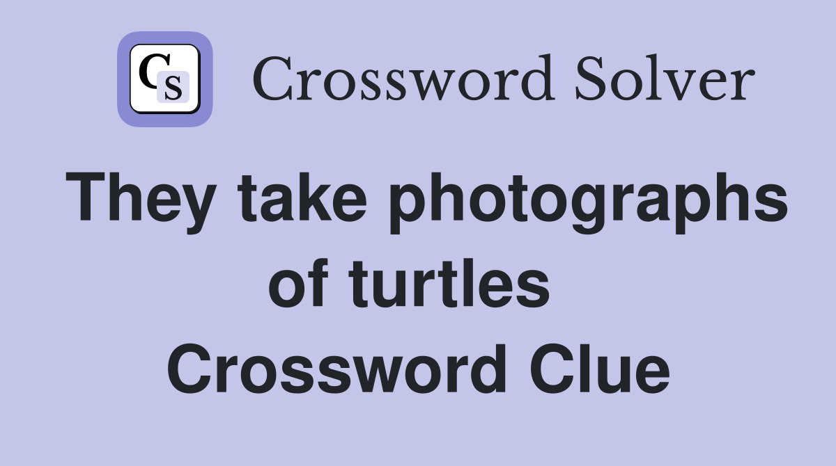 They take photographs of turtles  Crossword Clue