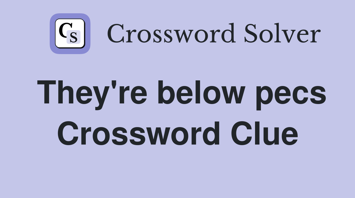 They're below pecs Crossword Clue