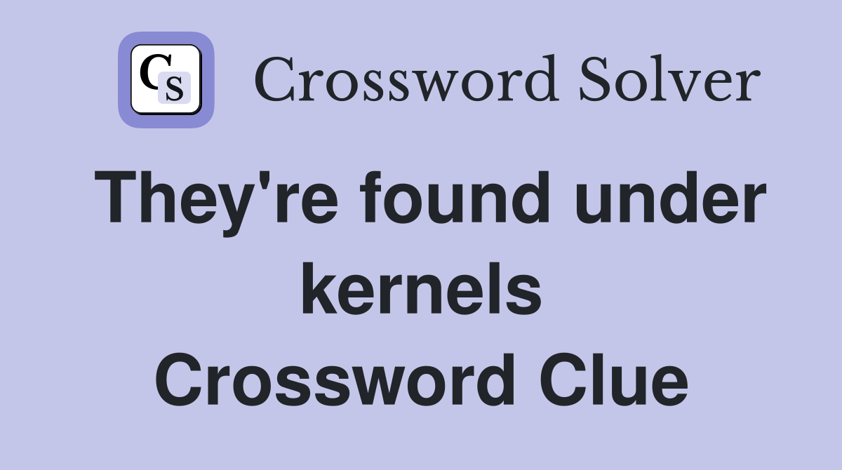 They're found under kernels Crossword Clue