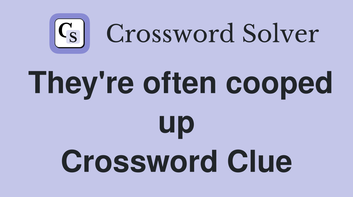 They're often cooped up Crossword Clue