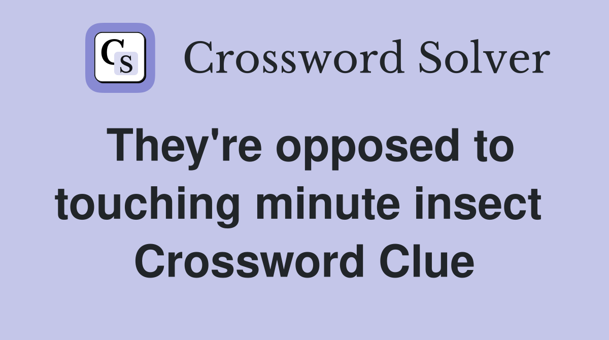 They're opposed to touching minute insect  Crossword Clue