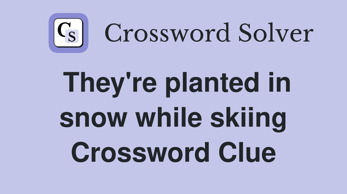 They're planted in snow while skiing Crossword Clue
