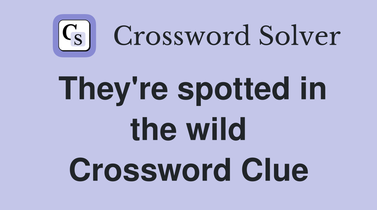They're spotted in the wild Crossword Clue