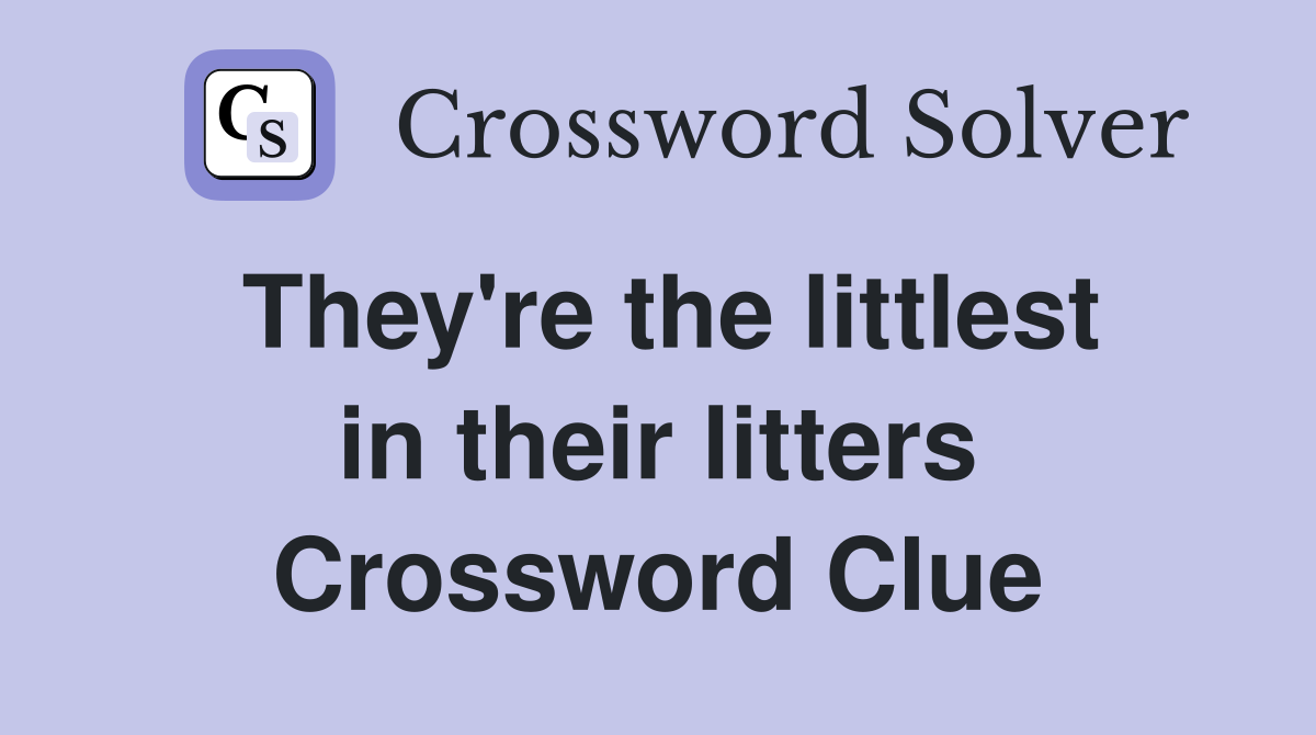 They're the littlest in their litters Crossword Clue