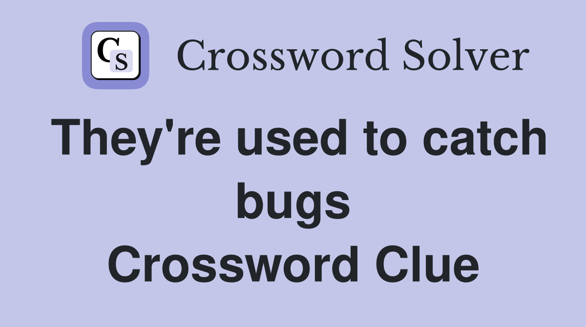 They're used to catch bugs Crossword Clue