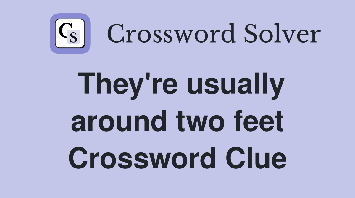 They're usually around two feet Crossword Clue
