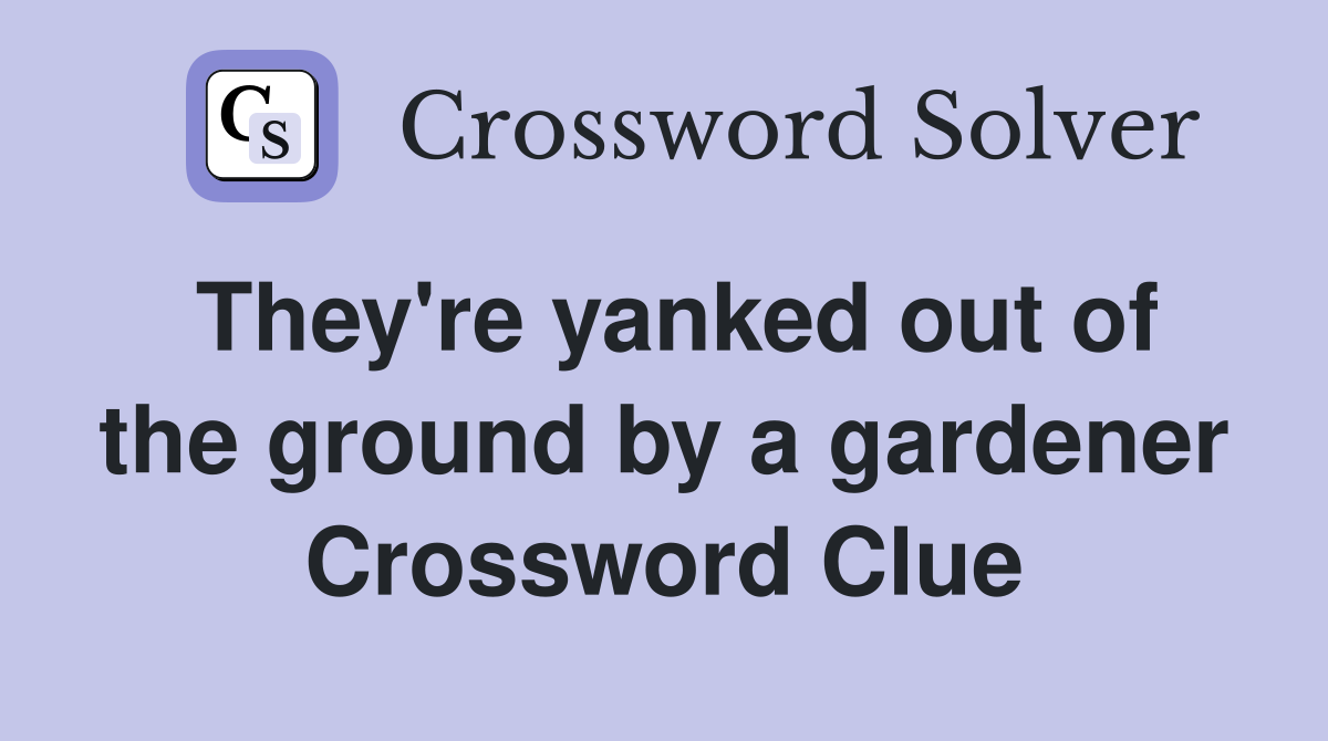 They're yanked out of the ground by a gardener Crossword Clue
