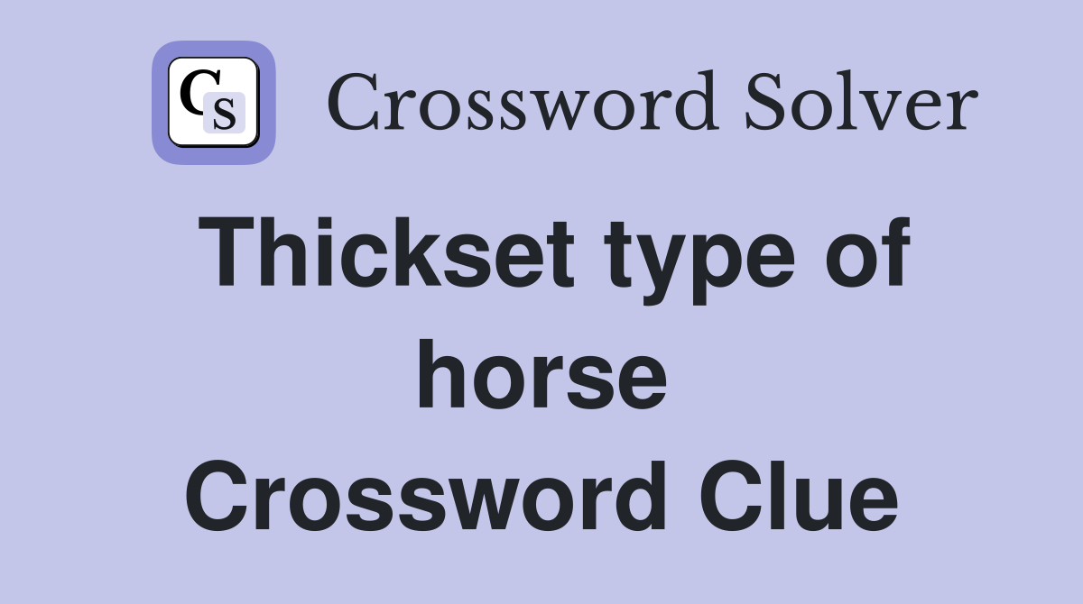 Thickset type of horse Crossword Clue