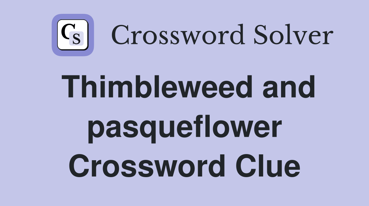 Thimbleweed and pasqueflower Crossword Clue