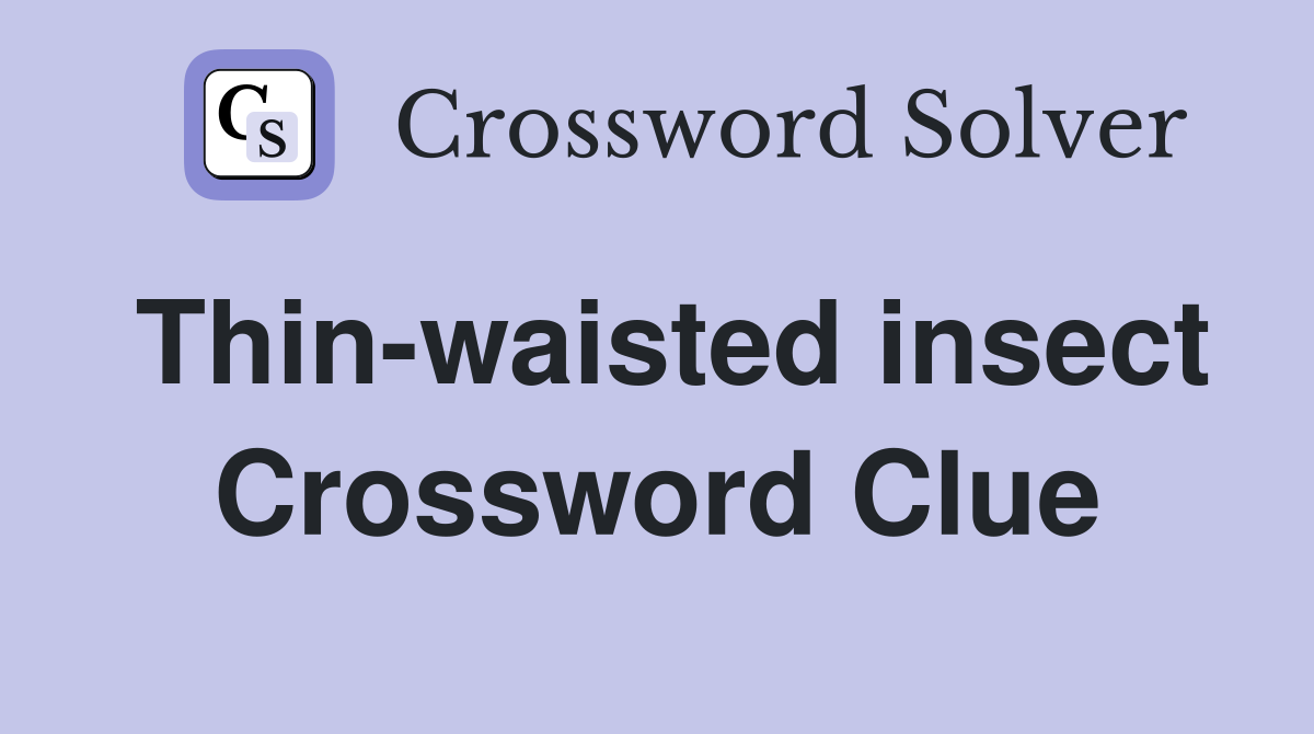 Thin-waisted insect Crossword Clue