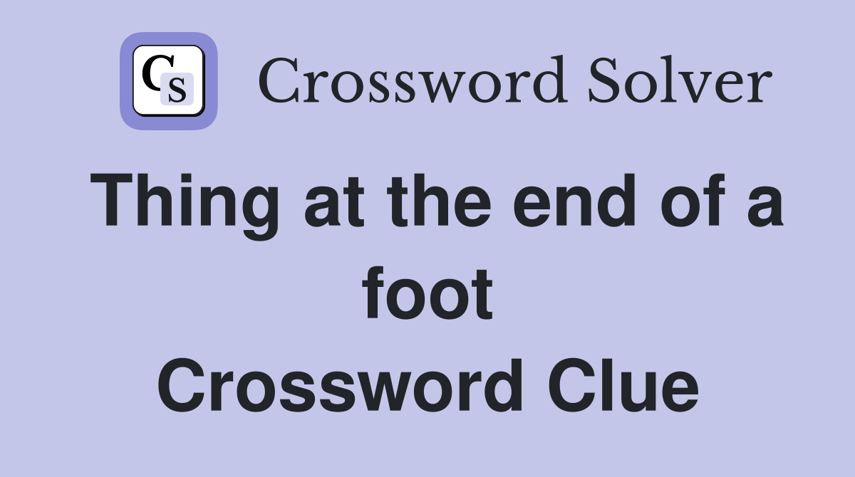 Thing at the end of a foot Crossword Clue