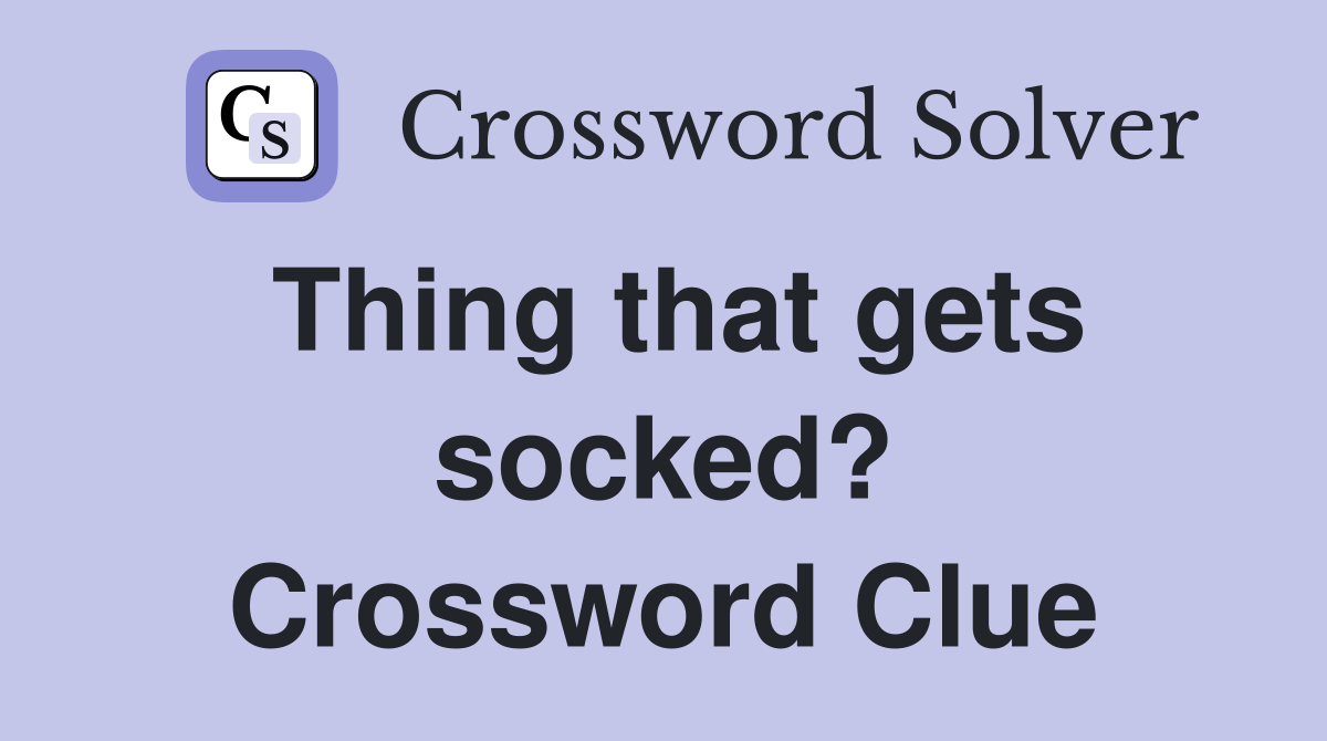 Thing that gets socked? Crossword Clue
