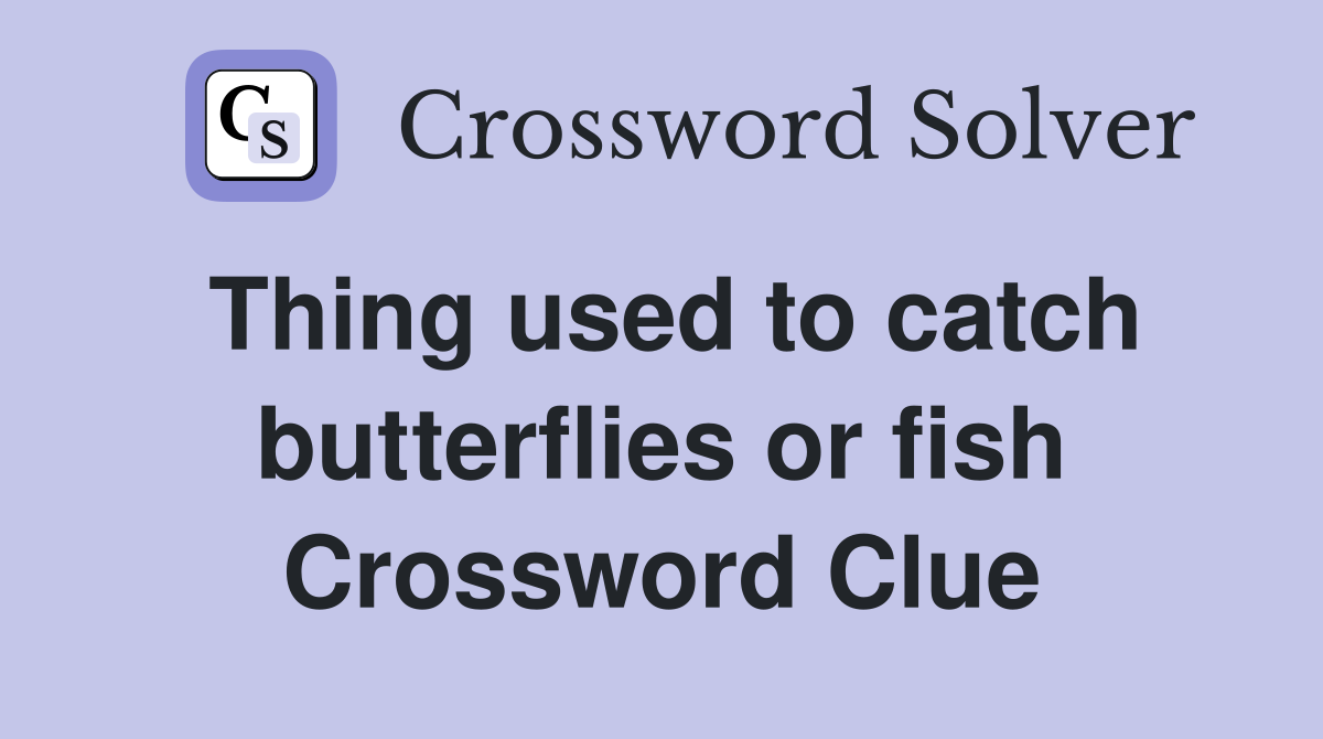 Thing used to catch butterflies or fish Crossword Clue