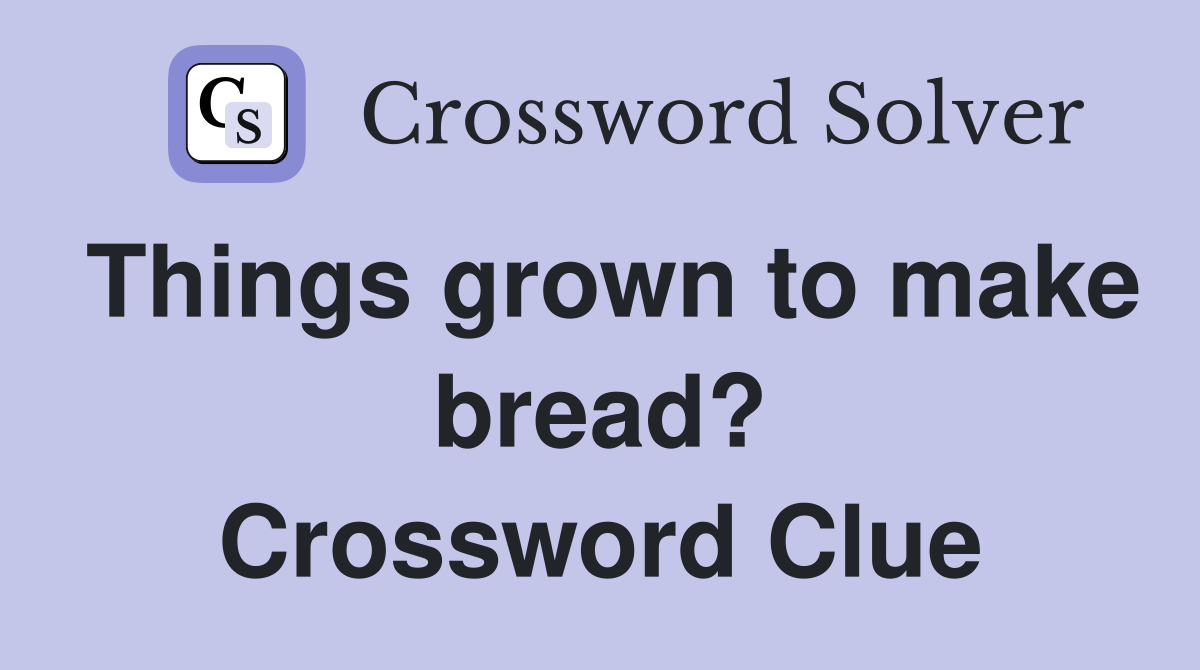 Things grown to make bread? Crossword Clue