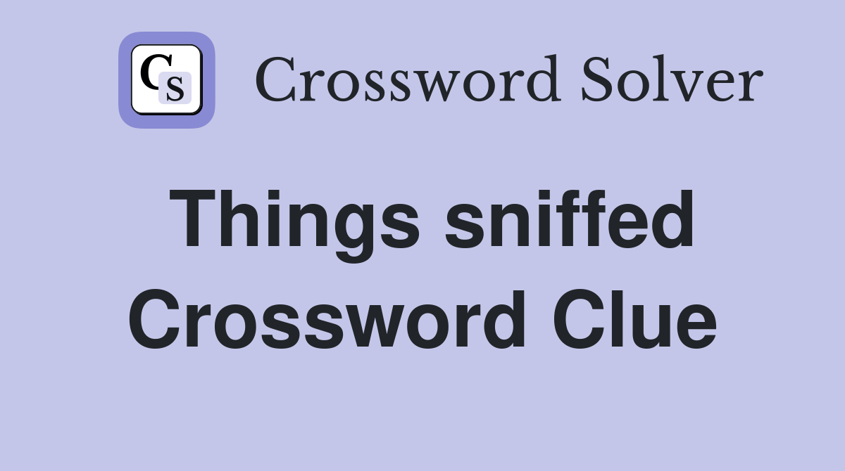 Things sniffed Crossword Clue