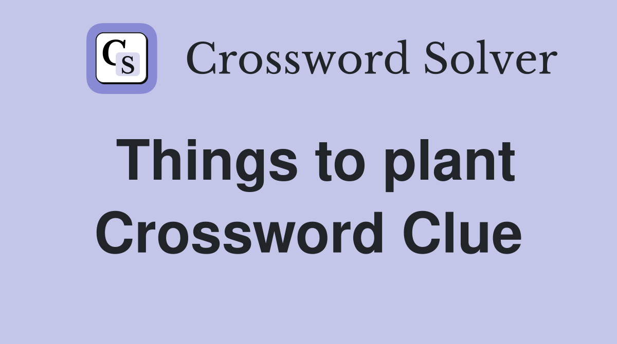Things to plant Crossword Clue