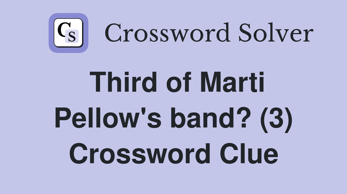 Third of Marti Pellow's band? (3) Crossword Clue