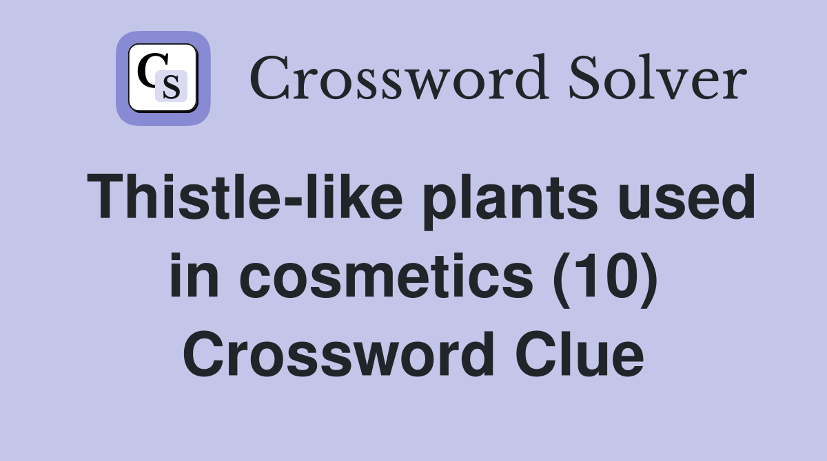 Thistle-like plants used in cosmetics (10) Crossword Clue