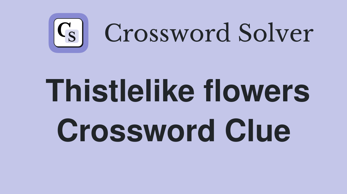 Thistlelike flowers Crossword Clue
