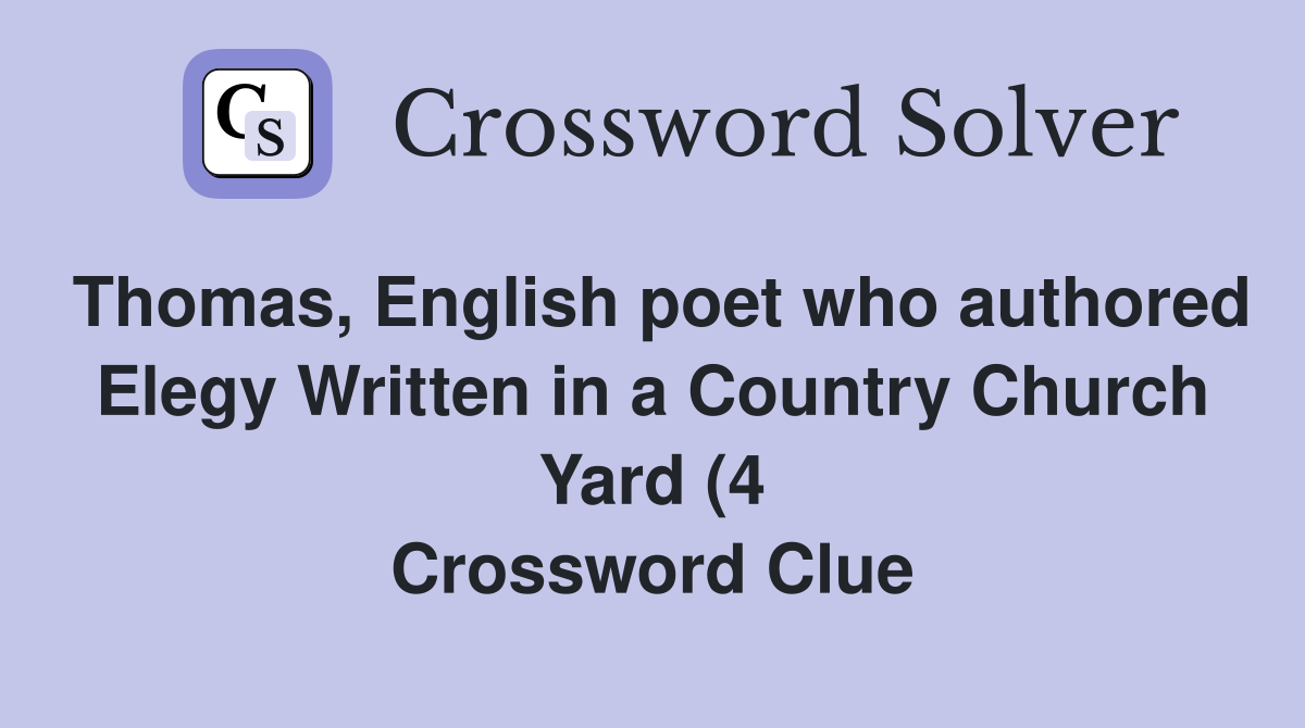 Thomas English poet who authored Elegy Written in a Country Church Thomas English poet who authored Elegy Written in a Country Church