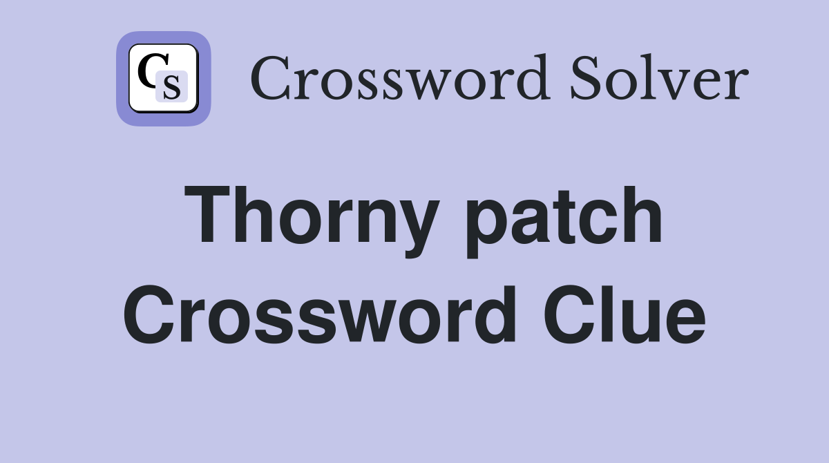 Thorny patch Crossword Clue