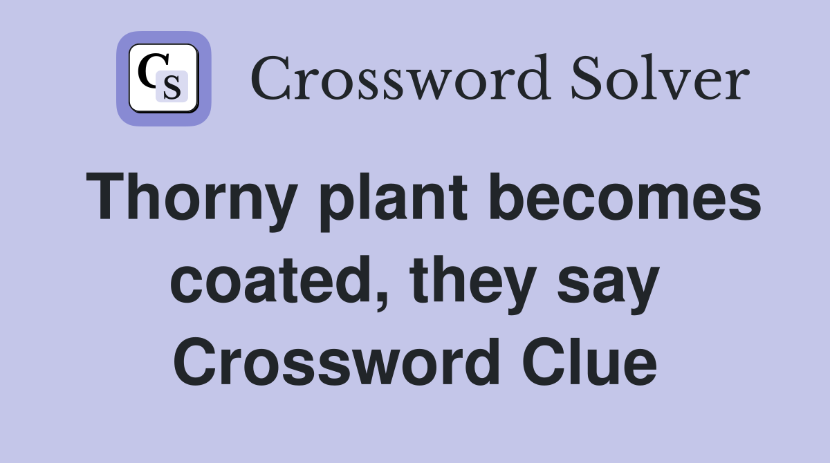 Thorny plant becomes coated, they say Crossword Clue