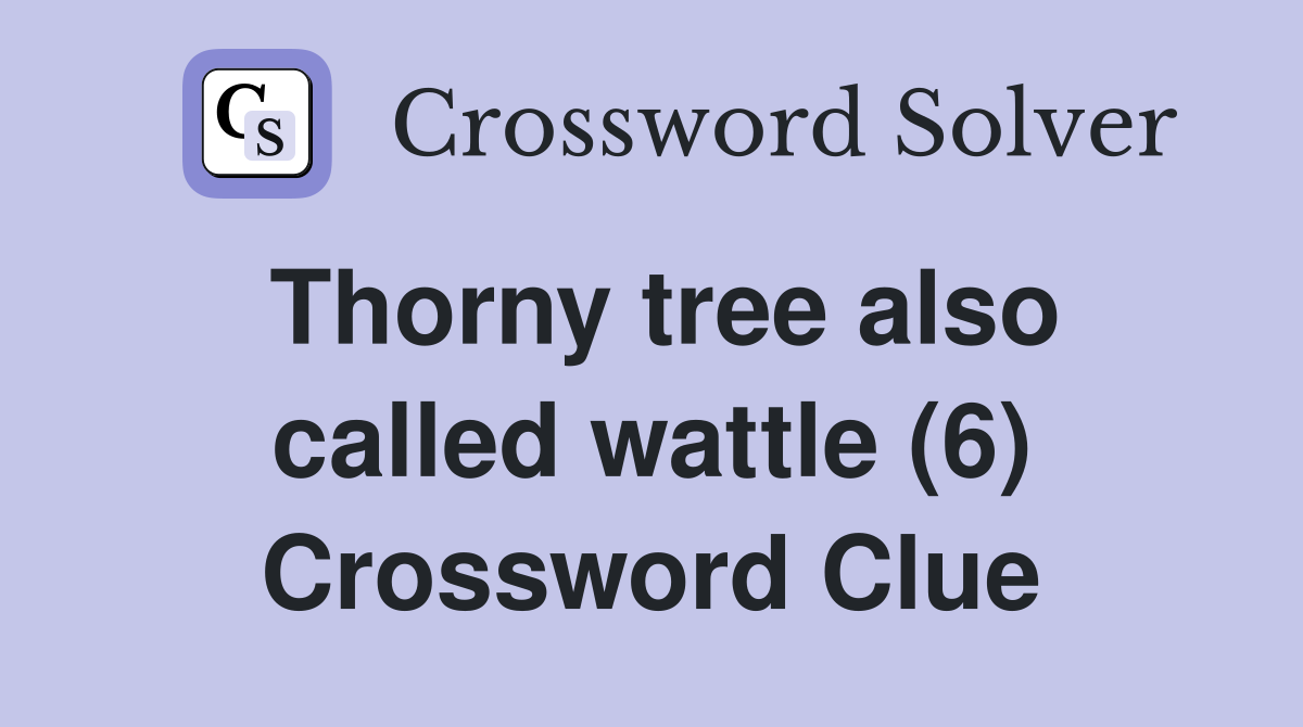Thorny tree also called wattle (6) Crossword Clue