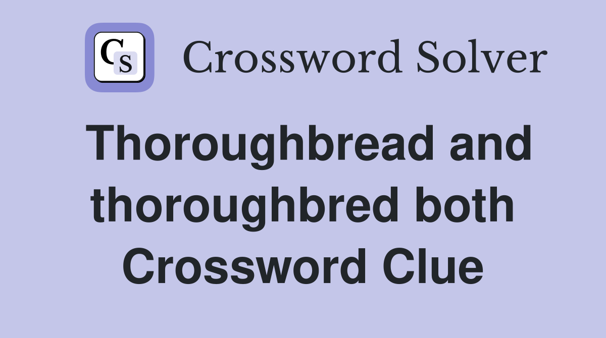 Thoroughbread and thoroughbred both Crossword Clue
