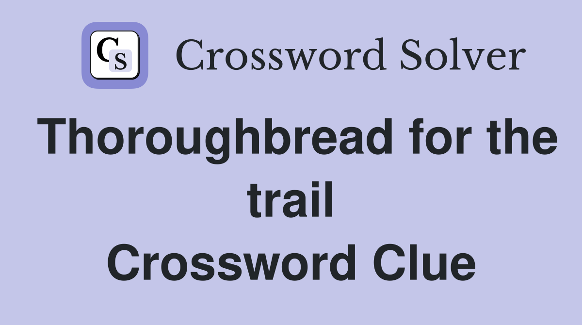 Thoroughbread for the trail Crossword Clue