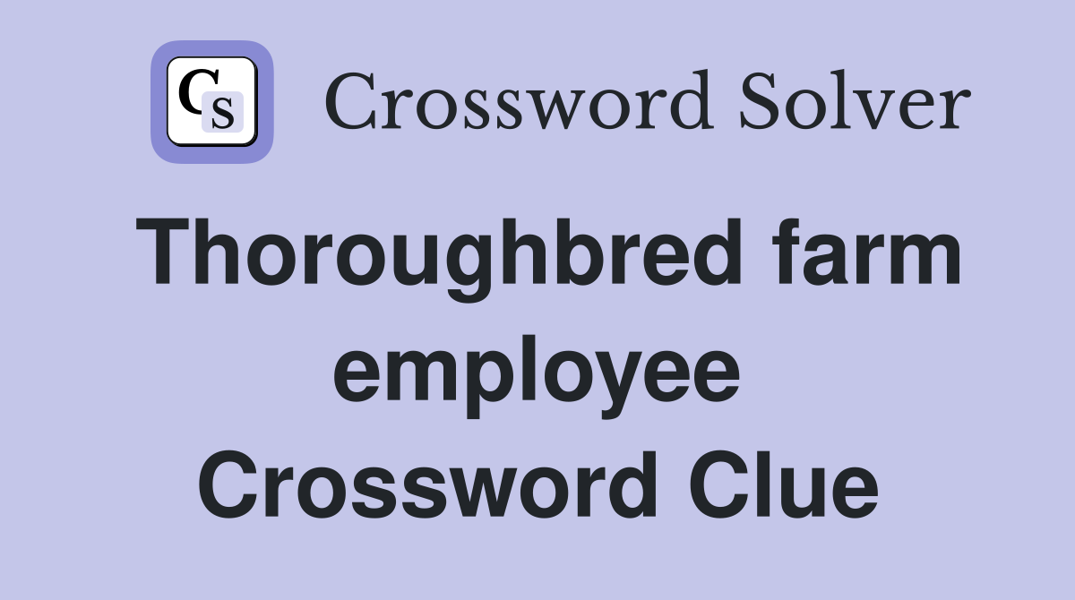 Thoroughbred farm employee Crossword Clue