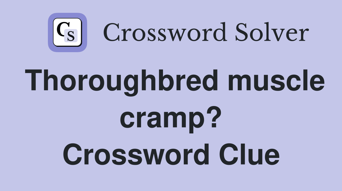 Thoroughbred muscle cramp? Crossword Clue
