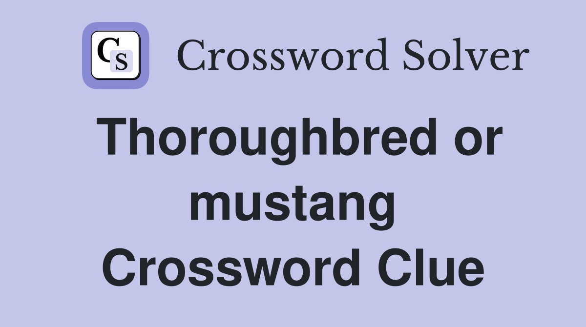 Thoroughbred or mustang Crossword Clue