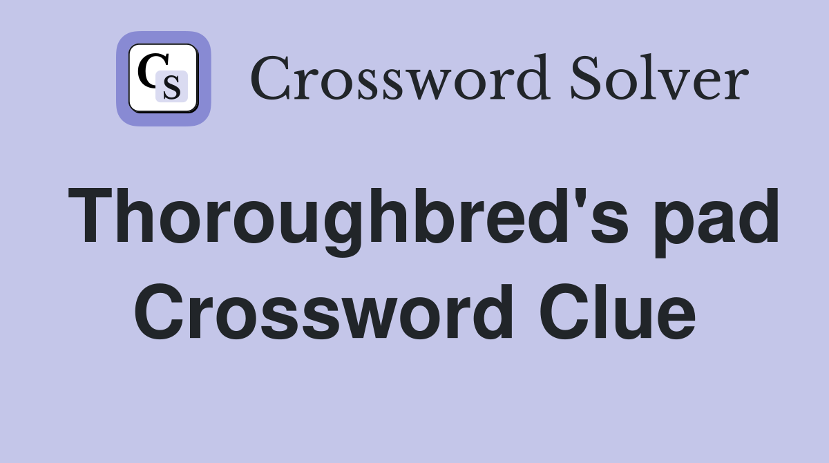 Thoroughbred's pad Crossword Clue