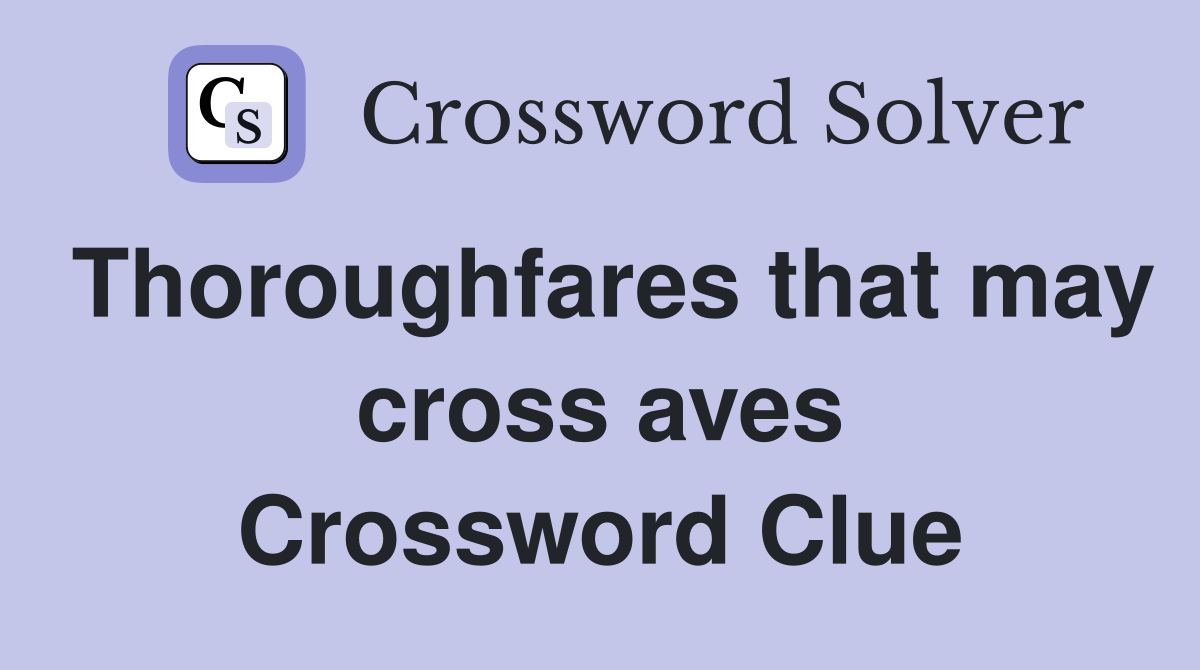 Thoroughfares that may cross aves Crossword Clue