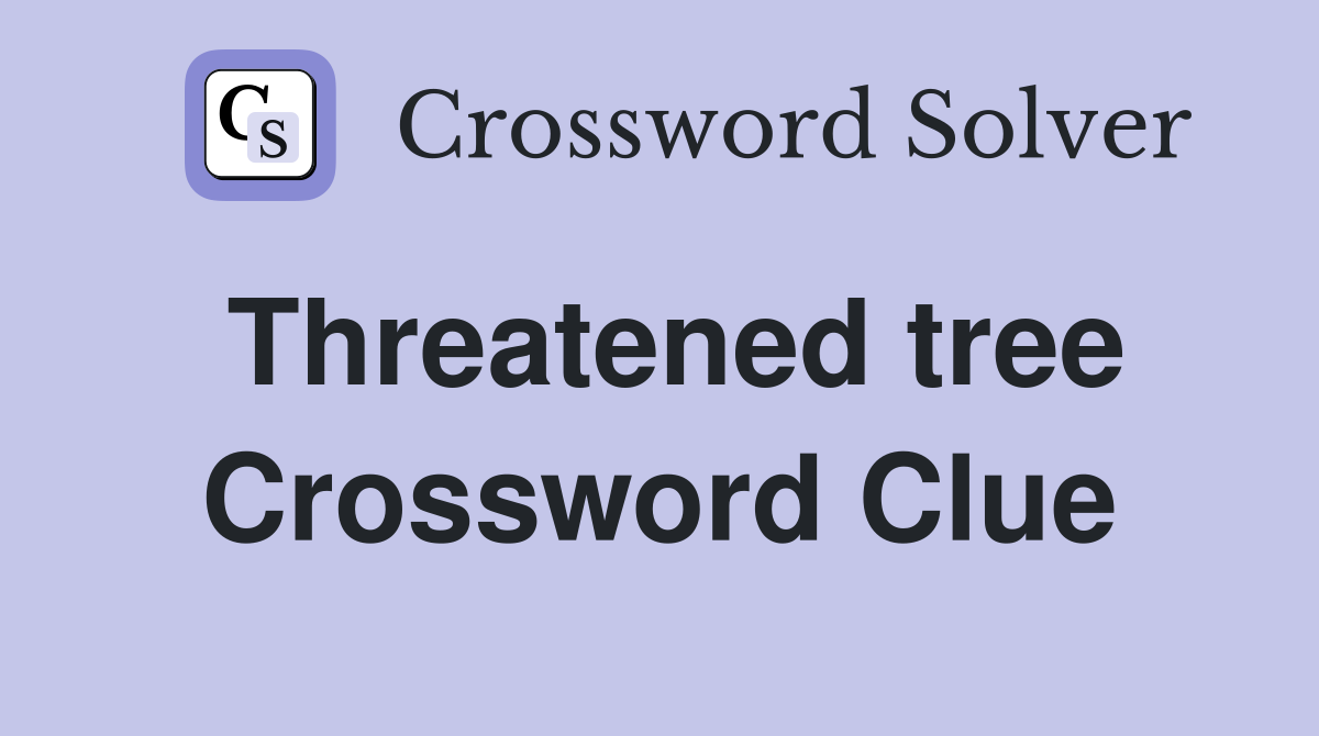Threatened tree Crossword Clue