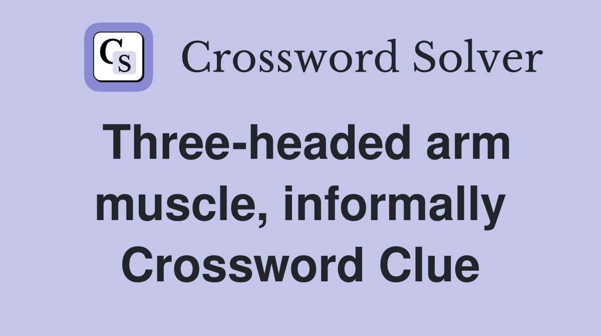 Three-headed arm muscle, informally Crossword Clue